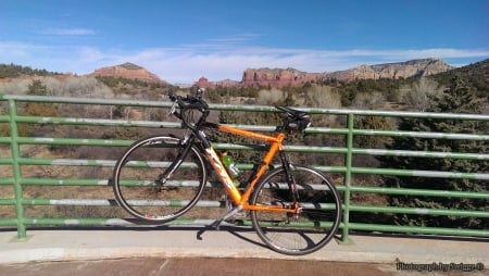 Cycling in Sedona, Arizona - sedona, sky, cycling, mountains, road, bike, arizona, khs