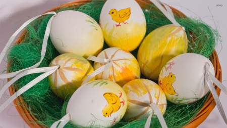 Easter Eggs - Wallpaper, Eggs, Yellow, Easter