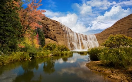 Waterfall - mountains, rocks, rivers, waterfalls, landscapes, trees, nature