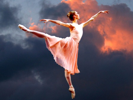 dancing in the clouds - ballet, dance, ballerina, people