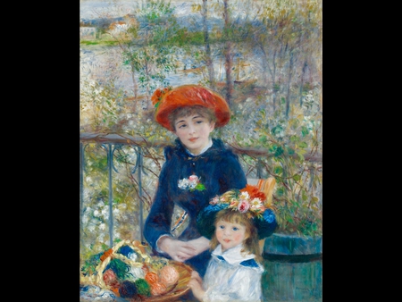 On the Terrace, Renoir - woman, female, hat, colorful, elegant, other, face, painting, cool, france, painter, painted, garden, pierre-auguste renoir, artist, girl, landscape, sensual, colored, picture, romantic, beautiful, renoir, impressionist, colors