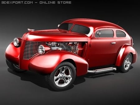 Pontiac 1938  - hotrod, pontiac, red