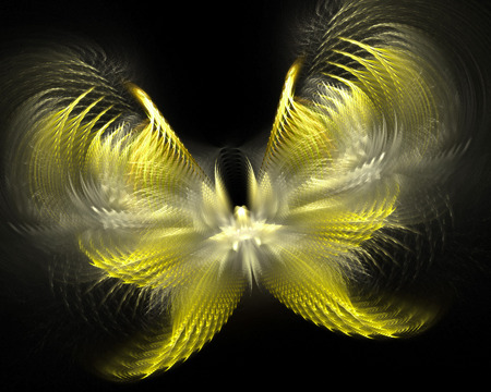 Butterfly - fractal, yellow