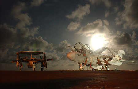 E-2C Hawkeye and EA-6B Prowler - fighter, jet, wing, carrier, recon