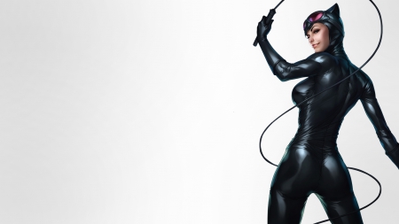 Catwoman - illustration, graphics, Catwoman, artgerm, DC Comics, digital art, Stanely Lau, simple background