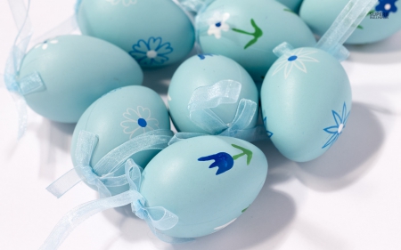 Easter Eggs - easter, wallpaper, eggs, blue