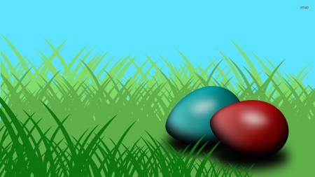 Easter Eggs - eggs, two, colours, easter, wallpaper