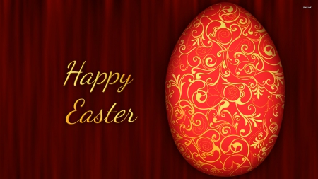 Happy Easter - easter, egg, happy, red