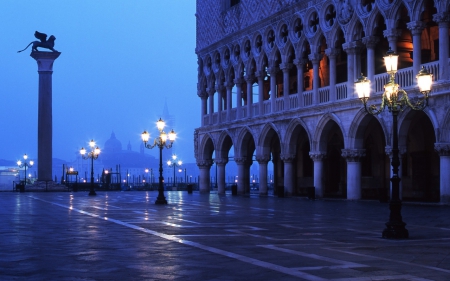 Church of San Giorgio Maggiore - church of san giorgio maggiore, street, italy, venice, lamp, europe