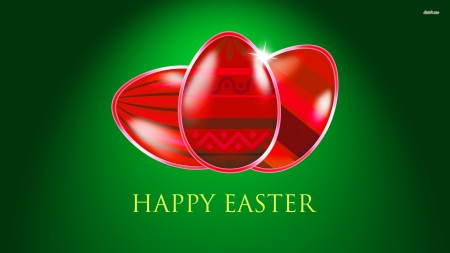 Happy Easter - eggs, easter, happy, red