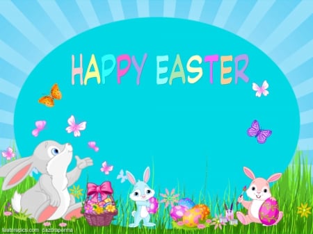 Easter - easter, happy easter, bunnies, easter blessings