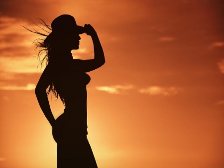 Great View - women, style, fun, girls, models, female, fashion, cowgirls, hats, western, sunsets