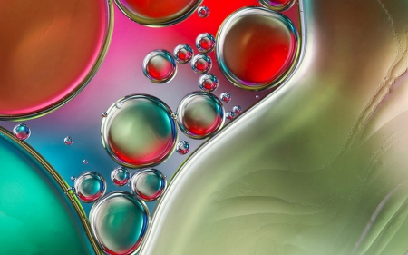 Water bubbles - abstract, taxture, glass, luminos, red, blue, green, water bubbles