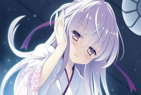 Ouka - girl, long hair, japanese, cg, miko, japan, game, kimono, cute