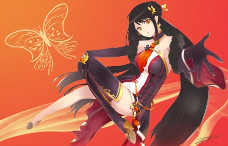 Ara Han - elsword, pretty, game, girl, warrior, long hair, cg