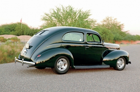 1940-Ford-Deluxe-Sedan - classic, hotrod, black, 1940