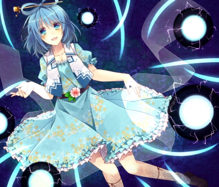 Touhou - Anime Girl, Dress, Anime, Short Hair, Belt, Touhou, Jacket, Wallpaper, Blue Hair