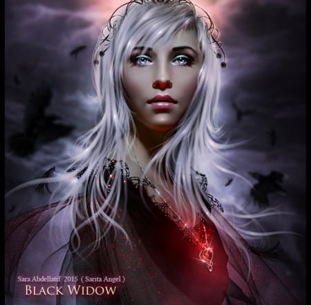 Black Widow - beauty, black, fantasy, widow