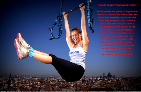 Super Fitness for Men and Women 4 - heaven, fun, discipline, confidence, faith, joy, peace, religious, fitness, self-control, christian, hope, wisdom, health, exercise, motivational, bar refaeli, self-esteem, sports, cool, love, positive addiction, happiness, natural high