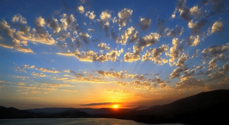 Amazing Sunset - clouds, sea, sunset, amazing