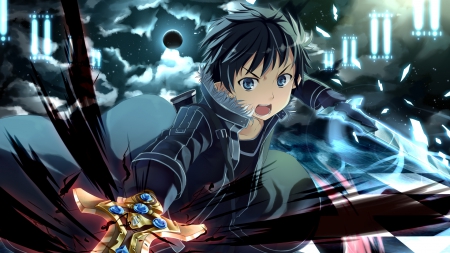 Kirito Attacks - Kirito, HD, SAO, Swords