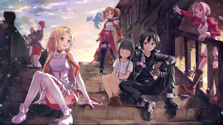 A moment to breath - Asuna, Yui, HD, Kirito, SAO