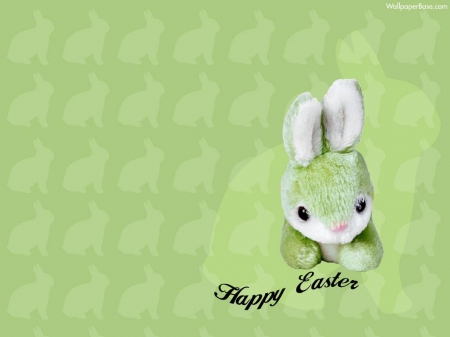 happy easter - easter, green, bunny, happy