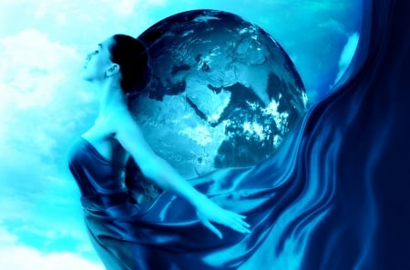 Mother Earth ~ - Planet, Mother Earth, Photo manipulation, Blue, Earth