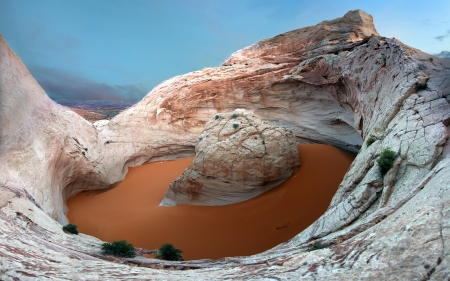 Cosmic Navel Lake, Garfield, Utah - nature, mountains, lake, snow