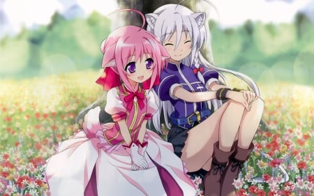 Dog Days Millhi and Leo - Millhiore, Millhi, Leo, Animal ears, Anime Girls, Leonmitchelli, Anime, Dog Days