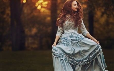 Redhaired Beauty - beauty, woman, outside, redhead, lady, girl, hair, photography, nature, pretty, red, beautiful, dress