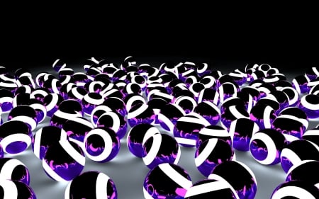 Purple lit spheres everywhere! - purple, abstract, lit, spheres