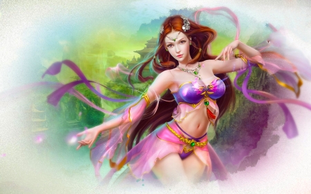 Asian Beauty Art - digital, beautiful, girl, art, fine, fantasy, lovely, asian, woman, exotic