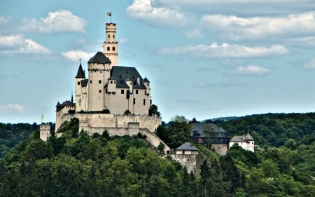 Marksburg Castle, Germany - germany, forest, castle, medieval