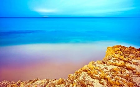 Blue Sky over the Beach - oceans, nature, beaches, sky, blue, splendor, sea