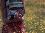 Girl carrying books