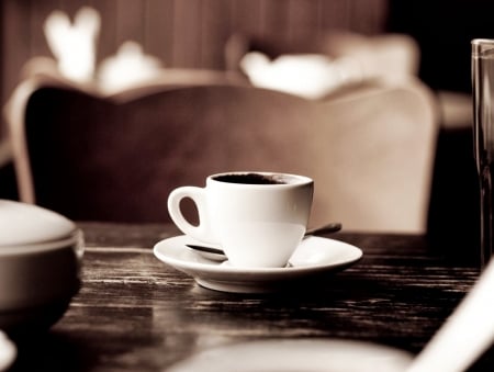 A cup of coffee - drinks, espresso, coffee, hot, time, cafe, table, cup