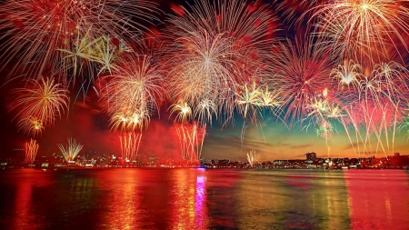 fireworks light up the sky  oh my - ffireworks, colors, vivid, bright