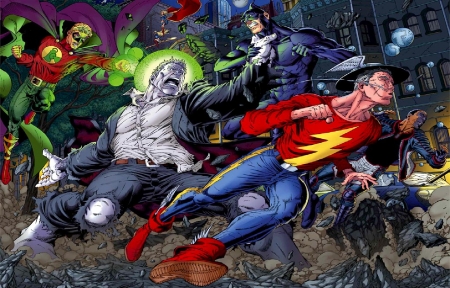 Justice Society VS Solomon Grundy - flash, solomon grundy, stargirl, supergirl