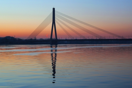 Riga by night. - sunsets, nature, architecture, rivers