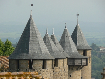 tours - tours, carcassonne, france, architecture, medieval, castles