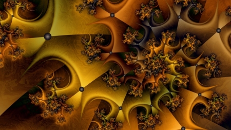 Nice Fractal - yellow, 3d, frartal, art