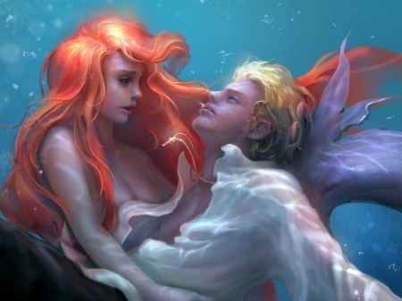 I'll Keep You Safe - love, ocean, fantasy, mermaid