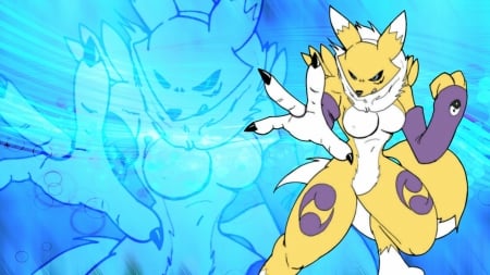 Fight, Renamon! - Digimon Tamers, Female, Digimon, Anthro, Renamon, Anime, Furry, TV Series