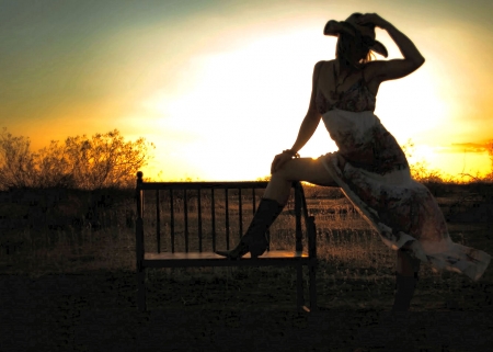 Beautiful Dawn - style, girls, western, women, models, hats, cowgirls, fun, female, boots, fashion