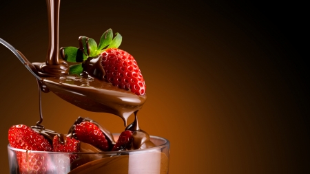 Sweet Dessert - dessert, sweet, strawberries, chocolate