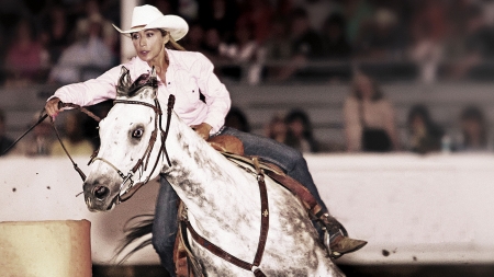 White Is Nice - women, fun, female, boots, hats, fashion, models, western, girls, cowgirls, barrel riding, style, rodeo, horses