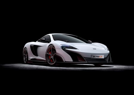 2016-McLaren-675LT - white, black wheels, 2016, sports car