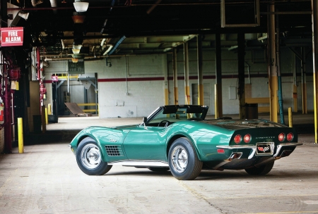 1971-Chevrolet-Corvette-Convertible - classic, muscle, gm, green