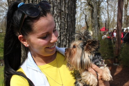 Girl and dog. - girls, people, dogs, animals